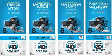 Kafadengi 8. Sınıf Lgs Matematik + Türkçe + Fen + İnkılap Kafa Soru + Test Seti 8 Kitap 2023