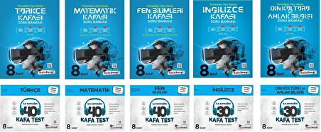 Kafadengi 8. Sınıf Lgs Matematik + Türkçe + Fen + İngilizce + Din Kafa Soru + Test Seti 10 Kitap 2023