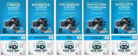 Kafadengi 8. Sınıf Lgs Matematik + Türkçe + Fen + İngilizce + İnkılap Kafa Soru + Test Seti 10 Kitap 2023