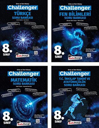 Kafadengi 8. Sınıf Lgs Matematik + Türkçe + Fen + İnkılap Challenger Soru Seti 4 Kitap 2023