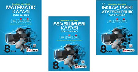 Kafadengi 8. Sınıf Lgs Matematik + Fen + İnkılap Kafası Soru Seti 3 Kitap 2023