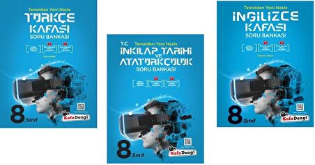Kafadengi 8. Sınıf Lgs Türkçe + İngilizce + İnkılap Kafası Soru Seti 3 Kitap 2023