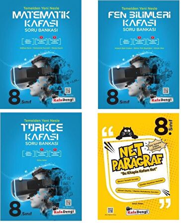 Kafadengi 8. Sınıf Lgs Matematik + Türkçe + Fen + Paragraf Kafası Soru Seti 4 Kitap 2023