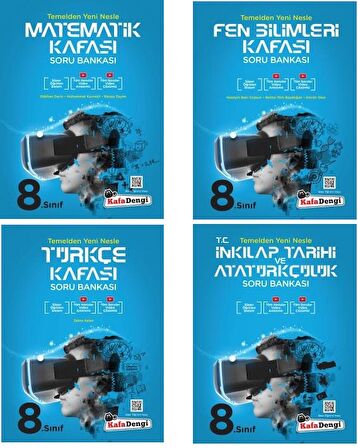 Kafadengi 8. Sınıf Lgs Matematik + Türkçe + Fen + İnkılap Kafası Soru Seti 4 Kitap 2023