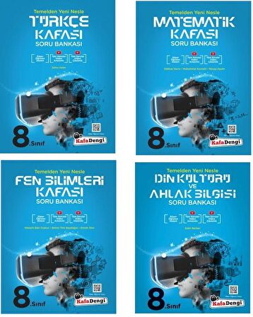 Kafadengi 8. Sınıf Lgs Matematik + Türkçe + Fen + Din Kafası Soru Seti 4 Kitap 2023