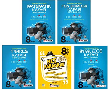 Kafadengi 8. Sınıf Lgs Matematik + Türkçe + Fen + Paragraf + İngilizce Kafası Soru Seti 5 Kitap 2023