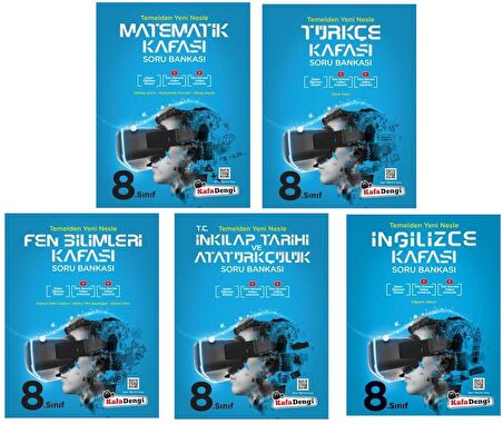 Kafadengi 8. Sınıf Lgs Matematik + Türkçe + Fen + İngilizce + İnkılap Kafası Soru Seti 5 Kitap 2023