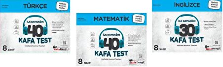 Kafadengi 8. Sınıf Lgs Matematik + Türkçe + İngilizce Kafa Test Seti 3 Kitap 2023