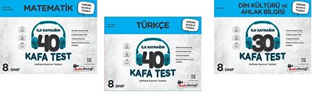 Kafadengi 8. Sınıf Lgs Matematik + Türkçe + Din Kafa Test Seti 3 Kitap 2023