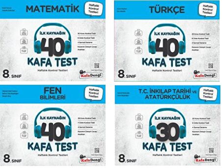 Kafadengi 8. Sınıf Lgs Matematik + Türkçe + Fen + İnkılap Kafa Test Seti 4 Kitap 2023