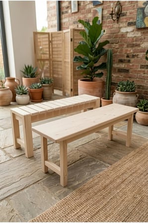 Milena Bench Naturel Bank 30x100 Ham Ladin Ağacı