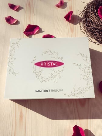 Kristal Çift Kişilik Ranforce Nevresim Takımı - 4 Parça - %100 Pamuk - Orijinal Lüks Kutu