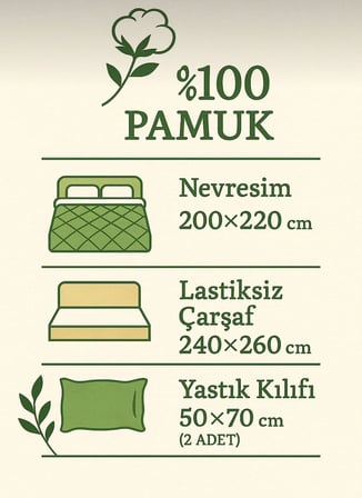 Kristal Çift Kişilik Ranforce Nevresim Takımı - 4 Parça - %100 Pamuk - Orijinal Lüks Kutu