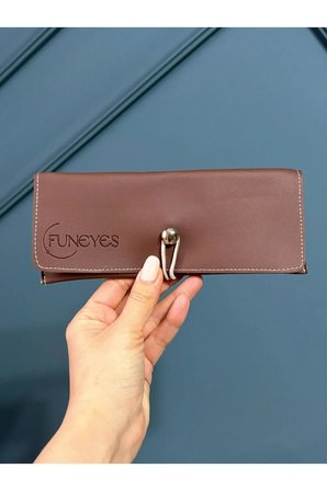 Acı Kahve Rengi Renk Deri Gözlük Kabı Popüler Renk \ Optik \ Güneş uyumludur