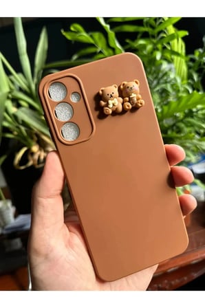 Samsung Galaxy A05S Uyumlu Içi Kadife Lansman Ayıcık Tasarım Silikon Telefon Kılıfı