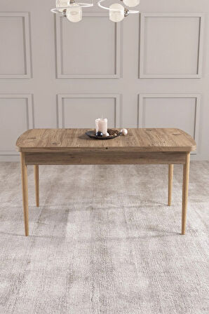 Calvin Atlantik 80x132 MDF Açılabilir Mutfak Masası Takımı 4 Sandalye, 1 Bench