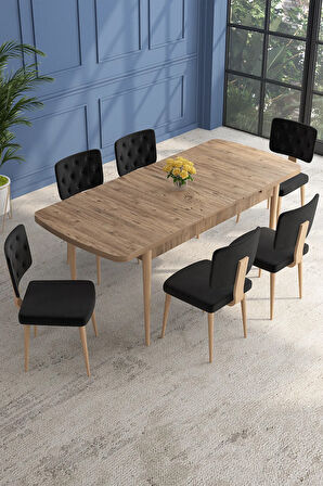 Ashira MDF Beyaz Açılabilir 80x132 Cm 4 Sandalyeli Mutfak Masası Takımı