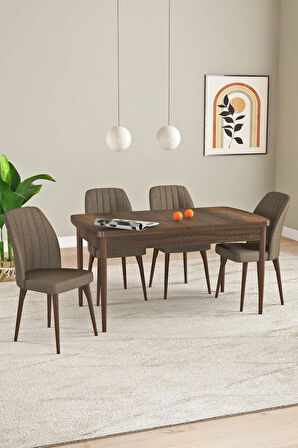 Elis Barok Desen 80x132 Açılabilir Masa Takımı 4  Sandalye