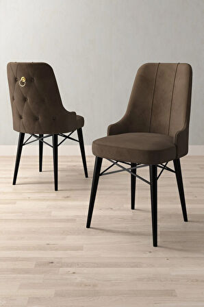 Arvela Siyah Mermer Desen MDF 80x132 Açılabilir Yemek Odası Takımı 4  Sandalye