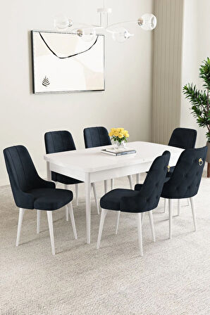 Vien Barok Desen 80 X 132 Açılabilir MDF Mutfak Masası 4  Sandalye