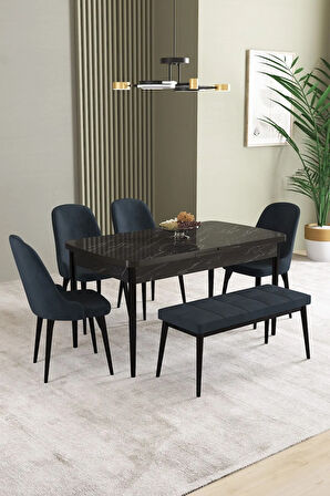 Vien Beyaz 80 X 132 Açılabilir MDF Mutfak Masası 4  Sandalye