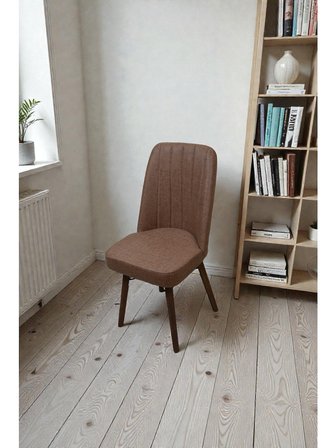 Baresmu Hasa 6 Adet Sandalye – Ahşap Ayaklı, Ergonomik, Rahat Oturumlu Modern Mutfak ve Yemek Sandalyesi