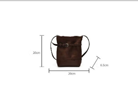 Kahverengi Süet Kemer Detaylı  Çanta