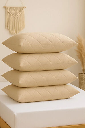 Formeya Alez Kahverengi 4 Adet %100 Pamuk Yastık Koruyucu Alez