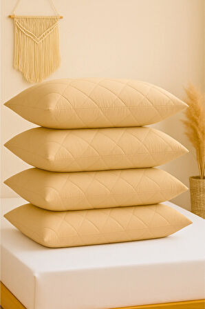 Formeya Alez Kahverengi 4 Adet %100 Pamuk Yastık Koruyucu Alez