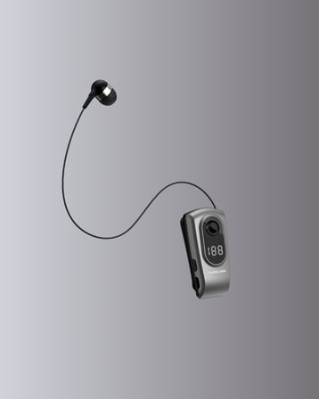 Profesyonel Bluetooth Kulaklık – Klipsli, Titreşimli, Dijital Göstergeli