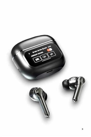 Yeni Nesil ANC Özellikli Çağrı Cevaplayan Dokunmatik Ekranlı Bluetooth Kulaklık Siyah