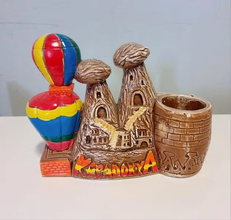 Han Cappadocia Collection Kapadokya Peribacası Alçı Balonlu Kalem Kutusu, Kalemlik 