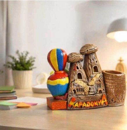 Han Cappadocia Collection Kapadokya Peribacası Alçı Balonlu Kalem Kutusu, Kalemlik 