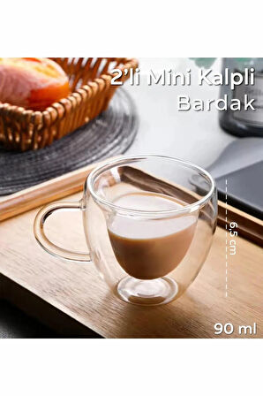 Türk kahvesi-Shot-Espresso Fİncanı 2'li Kalpli