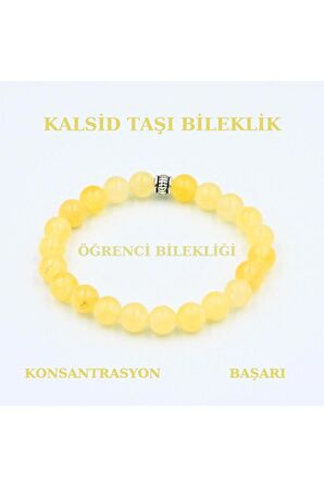 Doğal Şifalı Taş Bileklik | Kalsid Doğal Taş Bileklik 8 Mm Konsantrasyon Ve Başarı Öğrenci Bilekliği