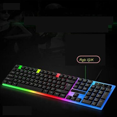 Led Işıklı Oyuncu Klavye & Mouse Seti Klavye Fare