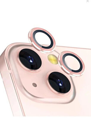 Iphone 13/13 Mini Uyumlu Kamera Koruyucu Lens Mercek Metal Çerçeveli 2li Set
