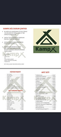 KampX Acil Durum Deprem Çantası 72 Saat 97 Parça (2 kişilik)
