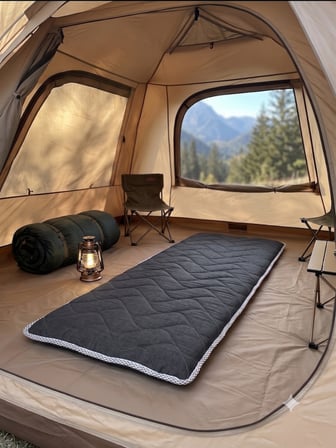 Zish Home FLEXI 5 cm Antrasit Katlanır Kamp Yatağı | 24 DNS Orta Sert Sünger | Karavan ve Çadır İçin Taşınabilir Yatak | Yer Yatağı, Misafir Yatağı ve Anne Yanı