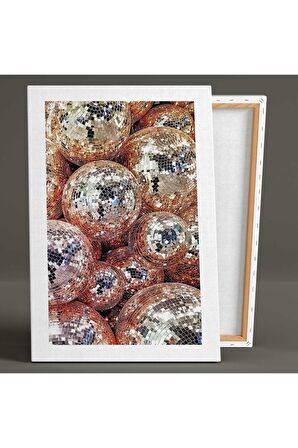 Parlak Disko Topları Glitter Altın Sarısı Kanvas Tablo T1011702