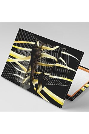 Diş Polikiliniği Dekor Ağız Sağlığı Dental Gold Siyah Kanvas Tablo T2020811