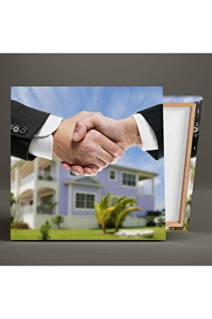 Emlak Ofisi Real Estate Emlakçı Bina Inşaat Kanvas Tablo