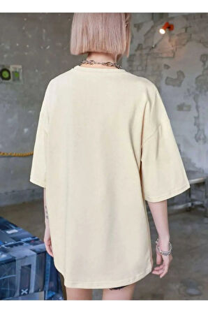 majestıc  baskılı oversize basic o yaka unisex t-şhirt