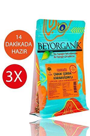 Organik Çabuk Çorba Karabuğdaylı 93gr 3'lü Paket 14 Dakikada Hazır