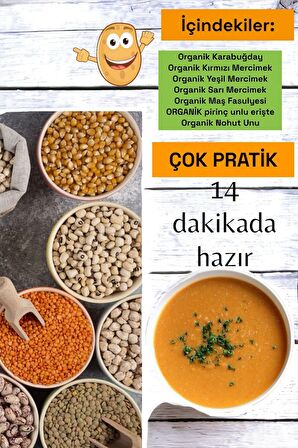 Organik Çabuk Çorba Karabuğdaylı 93gr 3'lü Paket 14 Dakikada Hazır