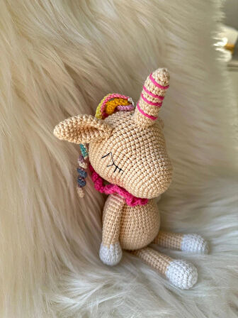 Unicorn oyun ve uyku arkadaşı amigurumi 