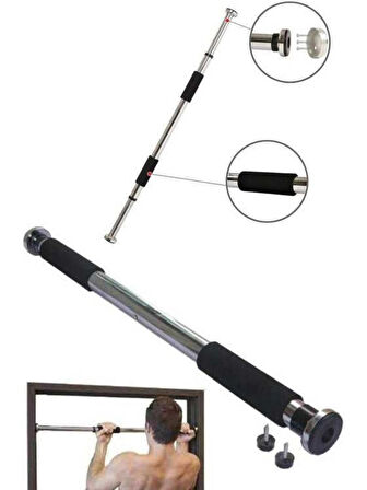 Krom Kapı Barı, Koridor ve Spor Için Dayanıklı Barfiks Çubuğu, Gri