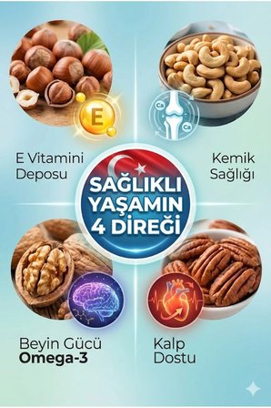Karışık Kuruyemiş Seti Premium 4'lü Çiğ Fındık Kaju Ceviz Pekan 400 Gr Katkısız
