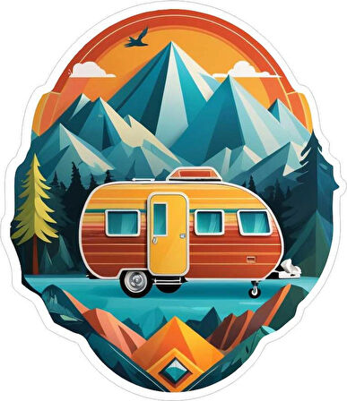  33X33 cm Karavan v8 Araç Tekne Duvar Jeep Oto Sticker