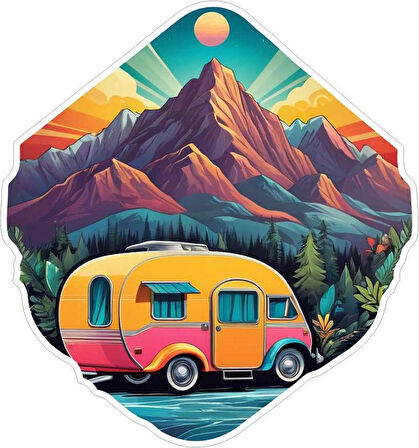33X33 cm Karavan v9 Araç Tekne Duvar Jeep Oto Sticker